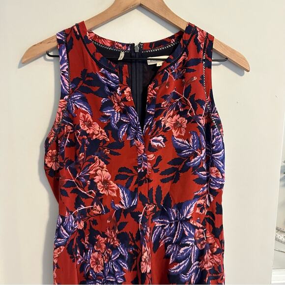 Rebecca Taylor Blue Red Floral Silk Mini Dress 4 - Picture 12 of 16